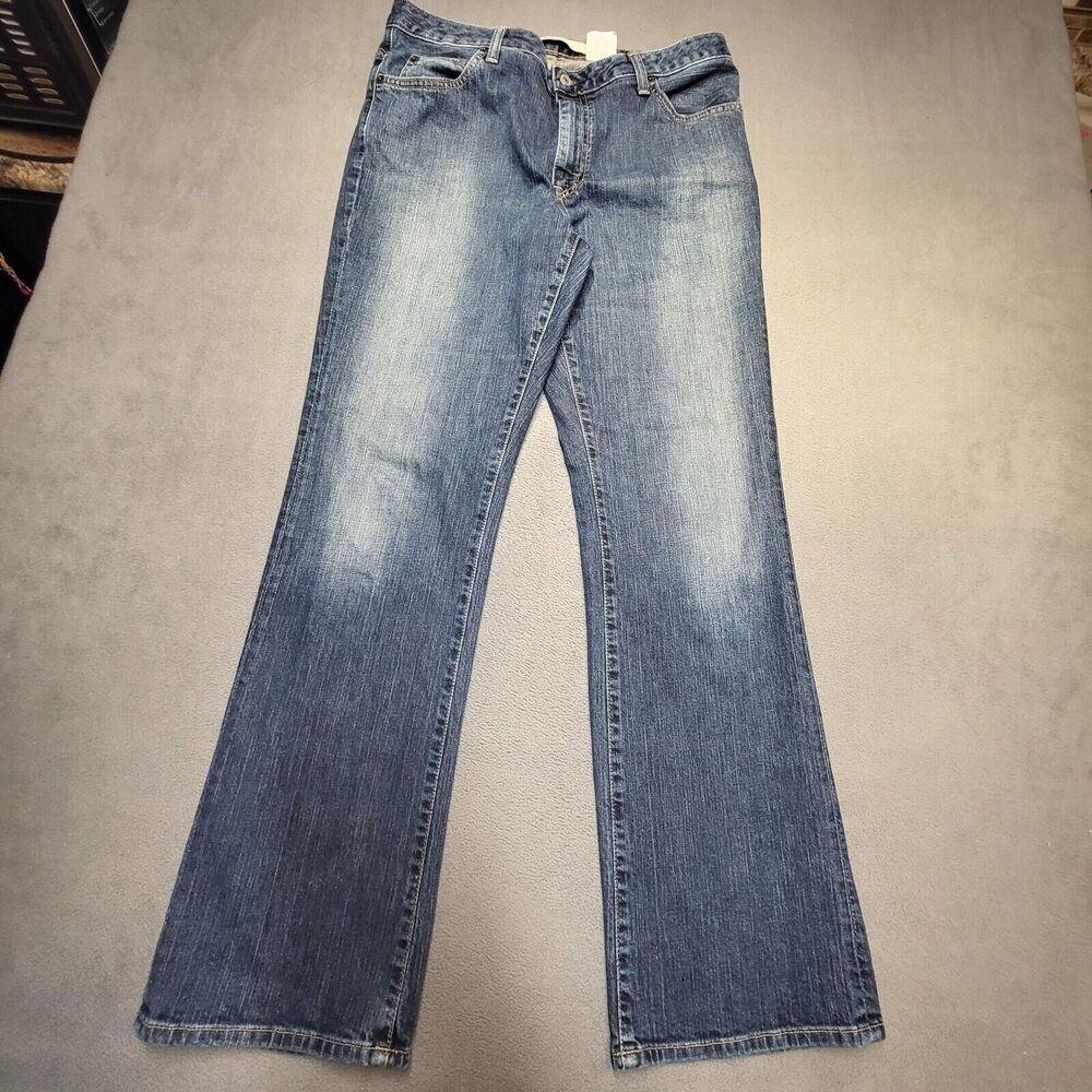 Vintage Gap Jeans Womens‎ 12 Blue Boot Cut Distressed Stretch Denim